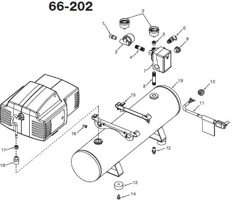 DEVILBISS MODEL 66-202 Compressor/Pump  Breakdown